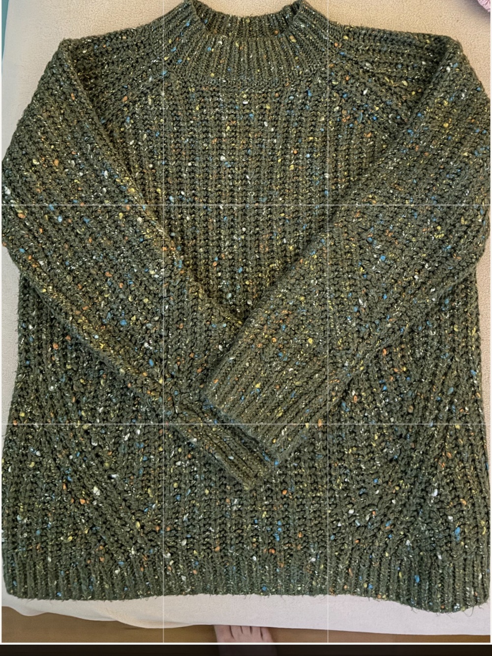 Talbots Olive Speckled Crewneck Sweater